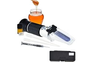 DANOPLUS Honey Moisture 58~90% Brix Refractometer with ATC, Handheld High Measuring Range Sugar Content, Honey, Jelly, Jam and Syrup