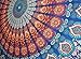 Marubhumi Hippie Mandala Bohemian Psychedelic Intricate Floral Design Indian Cotton Bedspread Picnic Bedsheet Wall Art Hippie Tapestry, 85 x 90 Inches