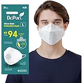 Dr.Puri [20 Pack] New Micro-Dust Protection Face Premium Mask (KF94) White Large