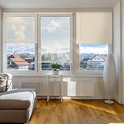 SEEYE Cordless Mini Blinds Aluminum Venetian Blind
