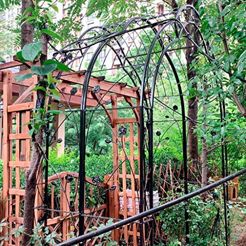 QHW Rosenbogen, Pergola-Kletterpflanzenbogenhalterung, Gartenbogengitter-Kletterhilfe, Hochzeitsdekoration, schwarz… – Bild 8
