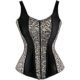 DKCHENH Women Sexy Strap Lace-Up Corsets and Bustiers Top Overbust Shaper,Plastic Boning Bustier Corset Vest Top.