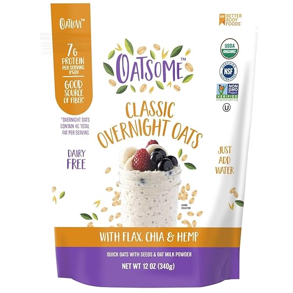 OATSOME ORGANIC OVERNIGHT OATS WITH CHIA, FLAX, &...