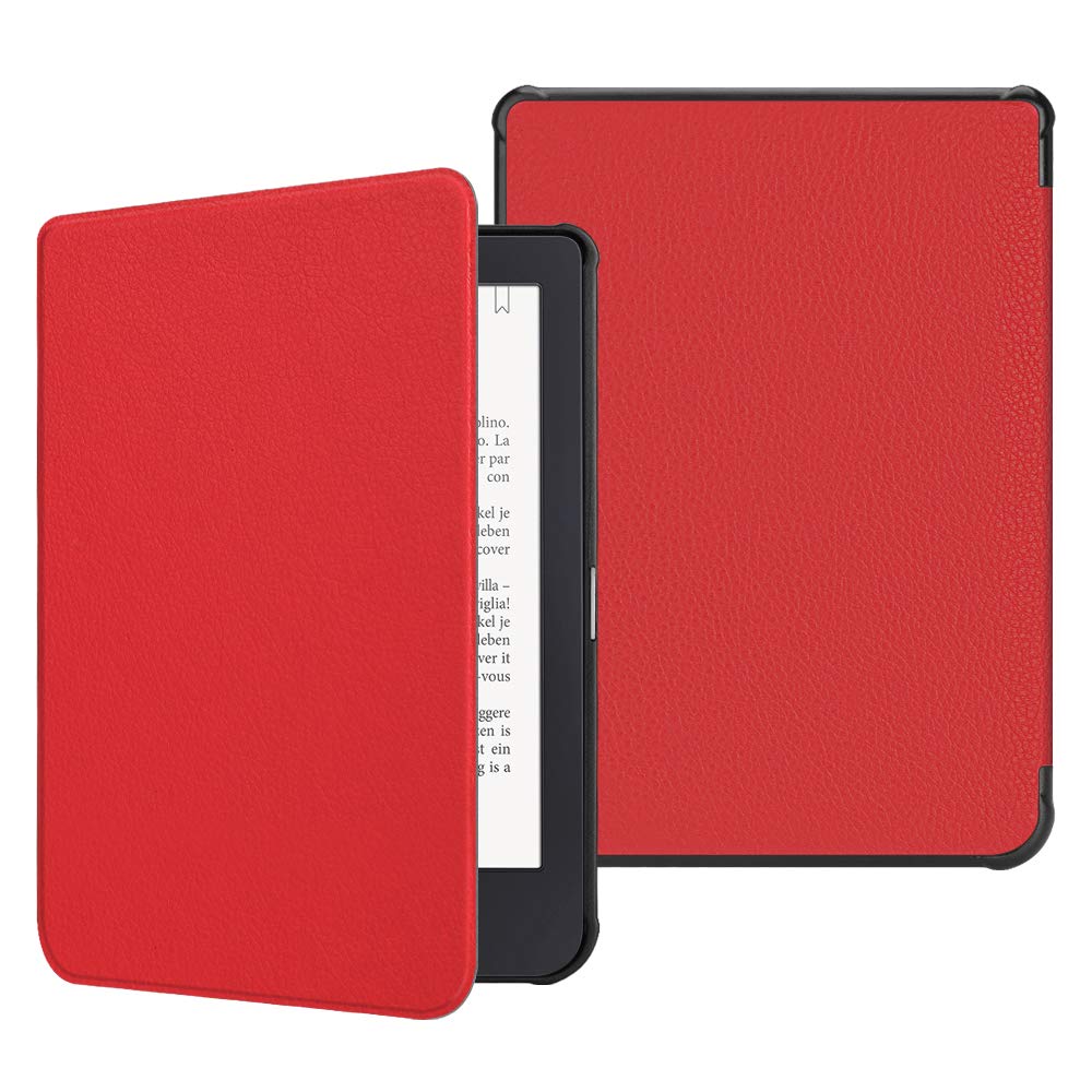 FINTIE SlimShell Case for Kobo Clara HD/Tolino Shine 3- Ultra Thin and Lightweight PU Leather Protective Cover with Auto Sleep/Wake for Kobo Clara HD 6” eReader, Red