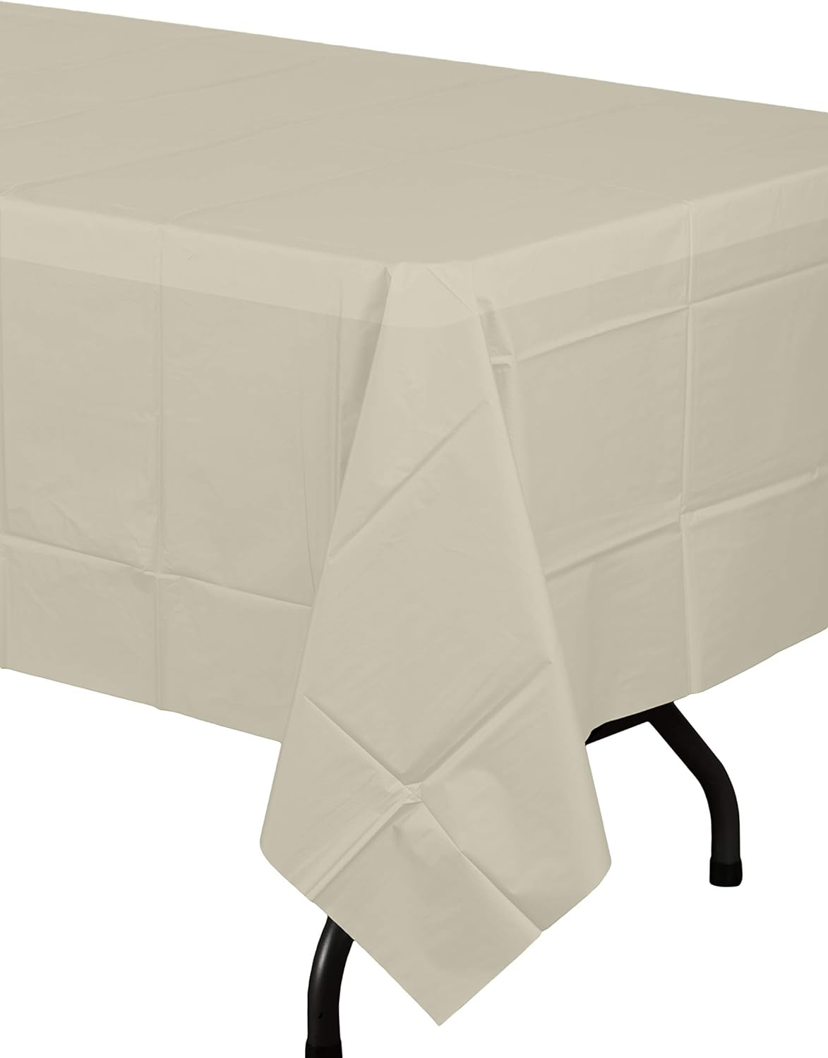 Exquisite 12-Pack Premium Plastic 54-Inch-by-108-Inch Rectangle Tablecloth, Ivory: Kitchen & Dining