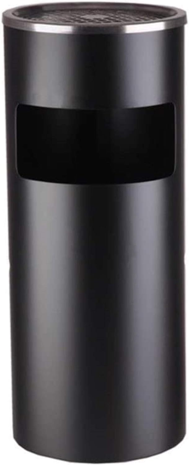 HFFFHA Round Trash Can, Hotel Stainless Steel Lobby Corridor Trash Cans Square Solid Color