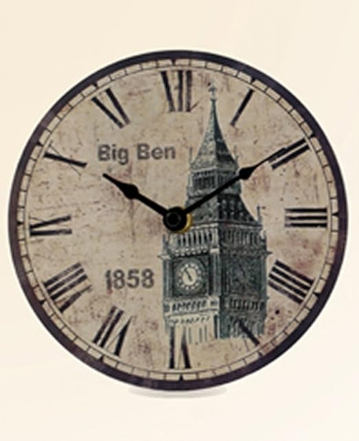 Big Ben De Londres Rustico Reloj De Pared Con Numeros Romanos