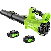 Electric Leaf Blower Cordless with 2 3.0Ah Battery and Charger, 2 Speed Mode 650CFM 280MPH Patio Tools with 2 Tubes, 20V Battery Powered Leaf Cleaner Handheld Blowers for Lawn Care, Dust, Leaves, Yard