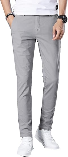 Amazon チノパン メンズ スキニーパンツ スーパーストレッチ スウェットズボン 細身デザイン 大きいサイズ グレー ロングパンツ 通販