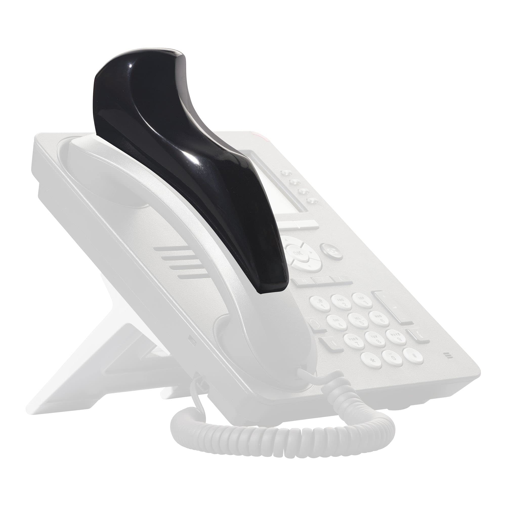 Softalk II Antibacterial Phone Shoulder Rest, Landline Office Telephone Accessory with Nonslip Ergo-Grip Cushion and Self-Adhesive Tape Attachment, Charcoal