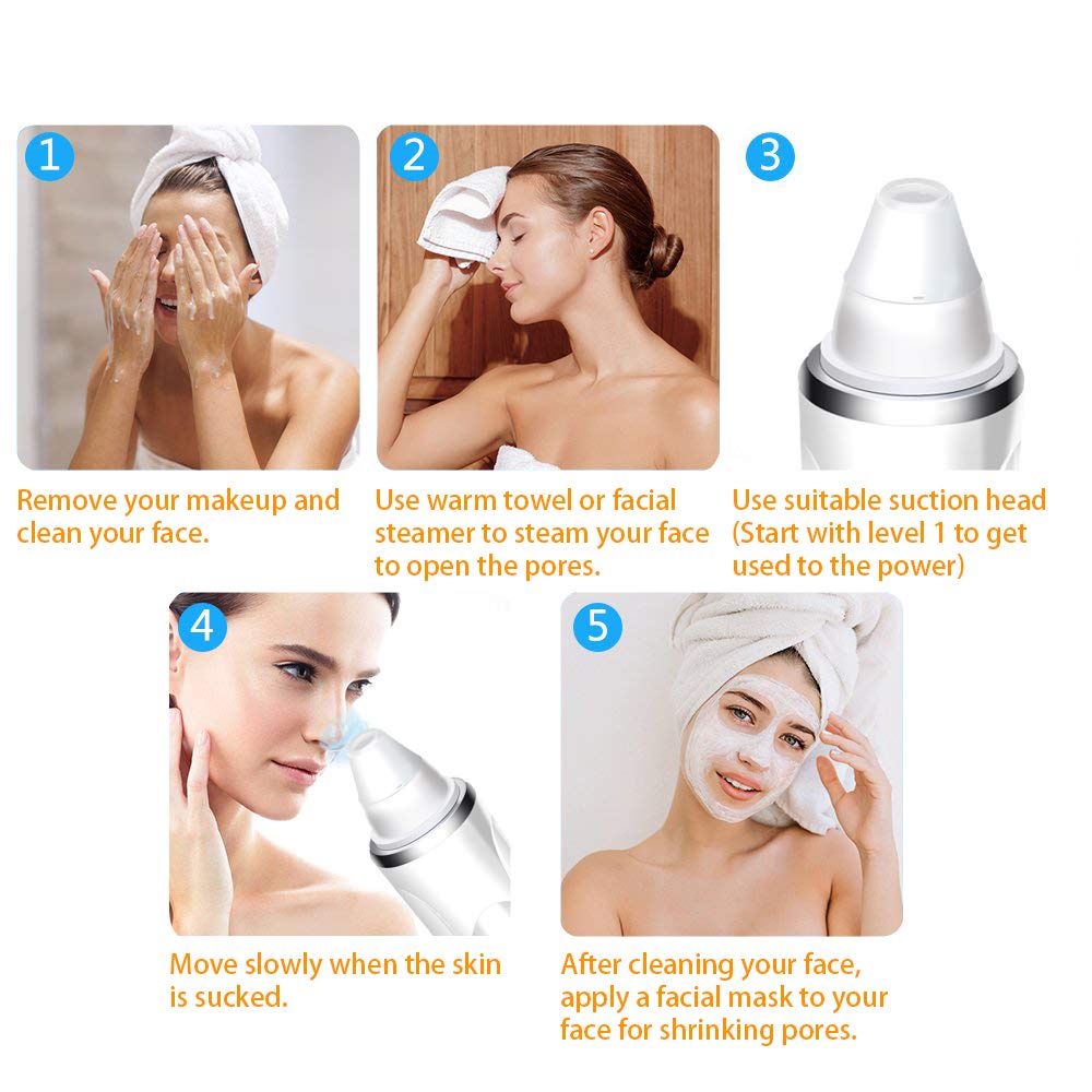 Blackhead Vacuum - Pore Vcauum Blackhead Remover Comedone Extractor Tool and Facial Skin Cleaner Suction Microdermabrasion Machine