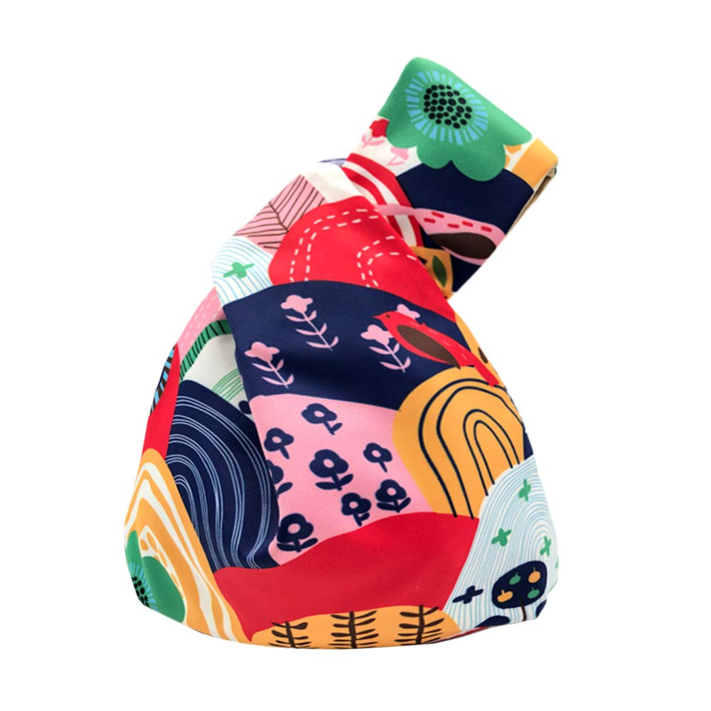Photo 1 of BAR AUTOTECH Stylish Water-Resistant Japanese Pattern Wrist Bag, Knot Pouch, Portable Canvas Tote for Women (Graffiti)