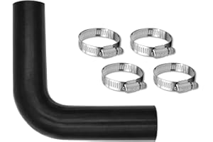 1 3/4 Inches Gasoline Fuel Filler Neck Hose with 4 Clamps - 15 7/8" Gas Tank Hose (1.75" ID,90 Degree) ca