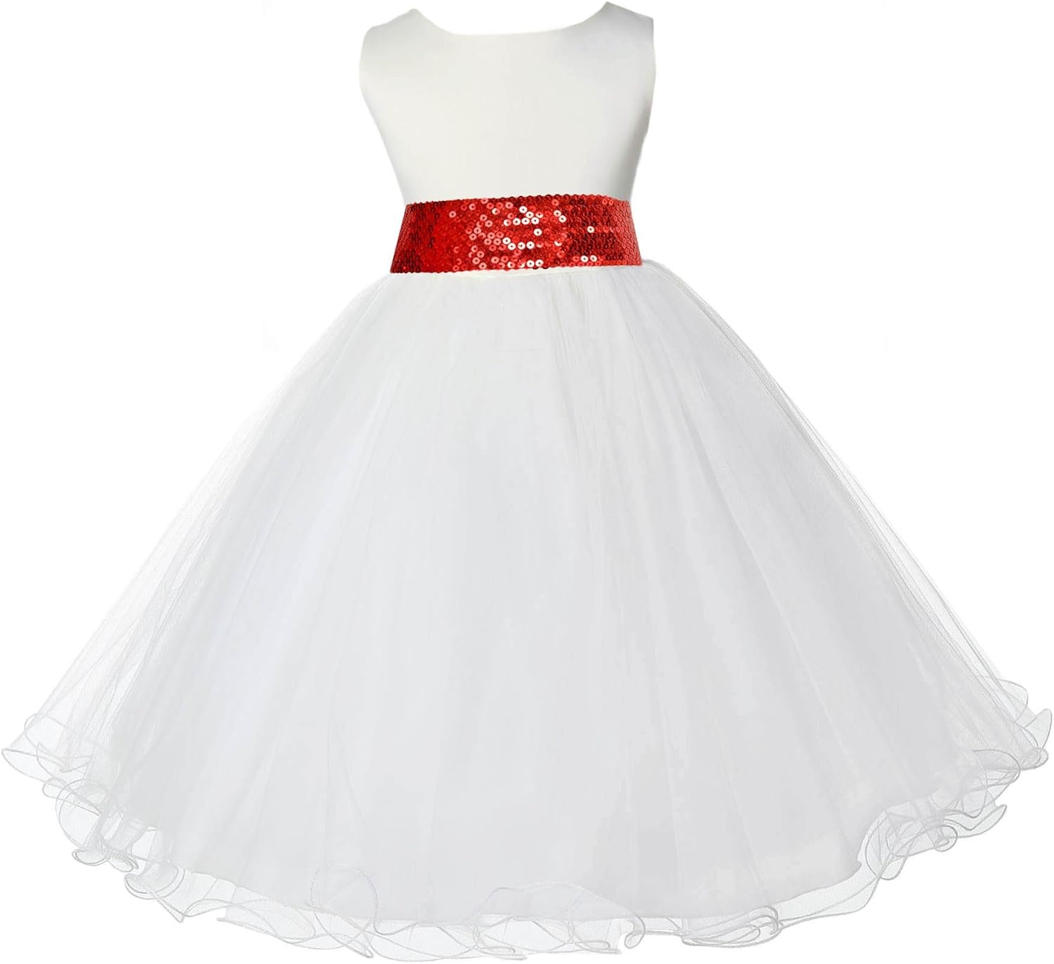 red and silver flower girl dresses