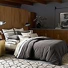 DE ED Ellen DeGeneres Mombasa Queen Full Duvet Cover Set, Charcoal Dark Grey