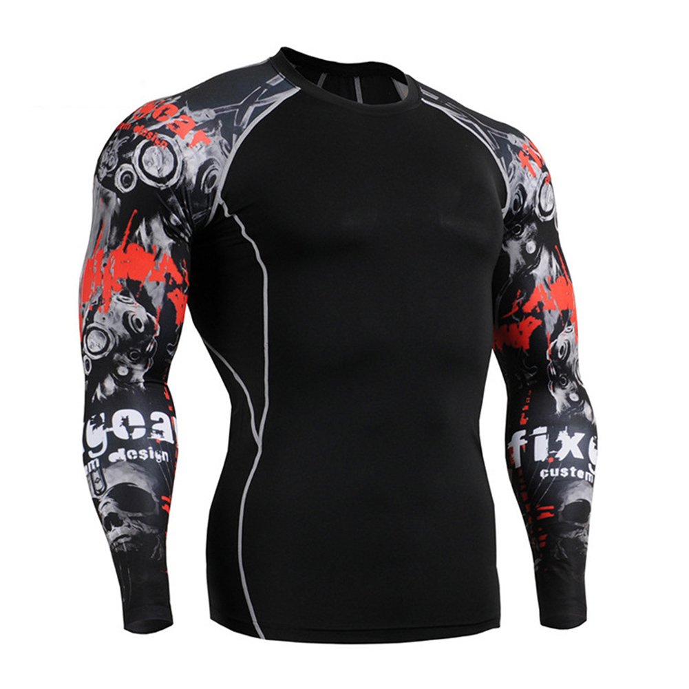 Fitibest Camiseta de Compresiòn Hombre Manga Larga para Running,Fitness