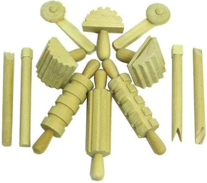 wood play dough tools
