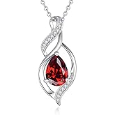FANCIME Birthstone Necklace for Women Teardrop Necklace S925 Sterling Silver Infinity Love Birthday Gifts for Mom Women Girls, 16"+2" Inches