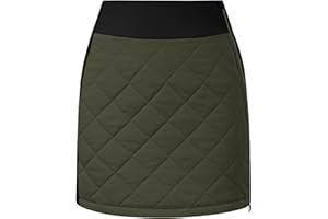 JACK SMITH Women's Puffer Quilted Skirt Insulated Warm Snow Skorts for Hiking Running Golf Zipping Both Way