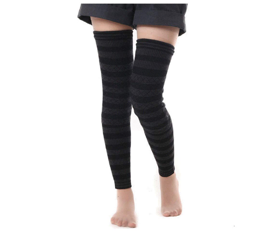 Women Teen Girls Super Long Fleece Knee Padded Leg Warmer Winter Stretchy Warm Knee Braces Leg Sleeves Support Protector Over-Knee Socks Legging for Snow Skiing Dance Yoga Cycling Camping Arthritis