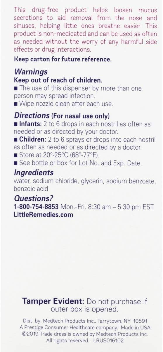 Little Remedies Little Noses Saline Spray-Drops - 1 fl oz (Pack of 2): Health & Personal Care