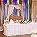 Sumind 4 Pack Foil Curtains Metallic Fringe Curtains Shimmer Curtain for Birthday Wedding Party Christmas Decorations (Rainbow)