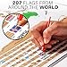 Julio's Adventures Scratch off World Map Poster INCLUDES Complete Accessories Set & All Country Flags - Detailed White & Gold Travel Tracker Deluxe Edition Traveler Gift Set - Premium Wall Canvas