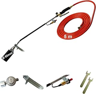 CAGO Abflammgerät MIT PIEZOZÜNDUNG Unkrautvernichter 68kW mit Druckregler Gasbrenner Dachbrenner Anzünder Anwärmbrenner