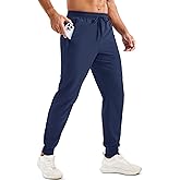 TACVASEN Men's Lightweight Athletic Joggers with Zipper Pockets Quick Dry Track Pants for Men Gym Sweatpants Workout Golf