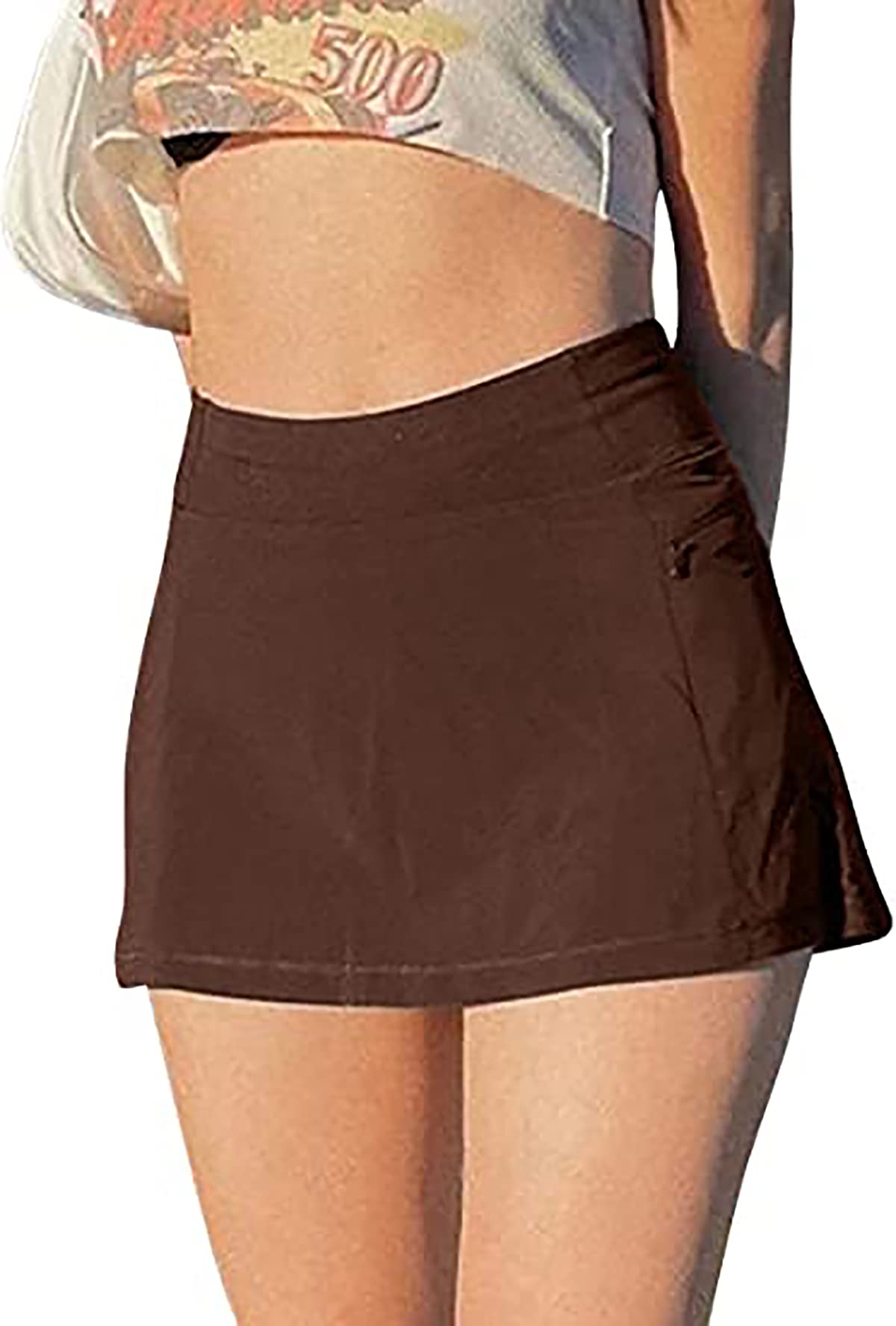 Meladyan Women Sexy Micro Skirt Lining Shorts