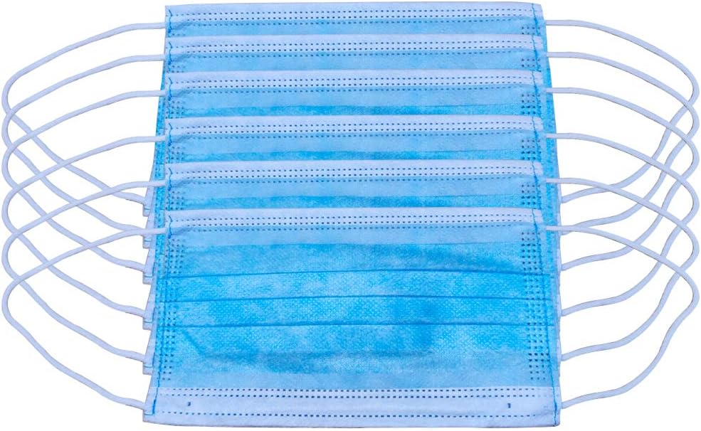 10 PCS Disposable Face Masks- Filter 3-ply Respitator Protection Dust-Proof Anti Spittle Eye Mask for Earloop (Blue)