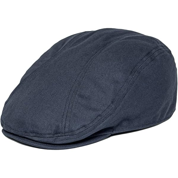 JANGOUL Men Ivy Cap Cotton Twill Newsboy Flat Hat (Black, 7 1/8