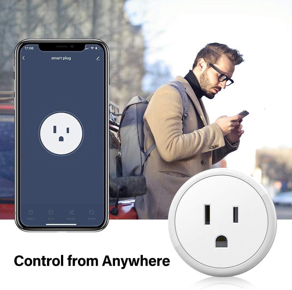 Smart Plugs That Work with Alexa Echo Google Home for Voice Control, Aoycocr Smart Home Mini WiFi Outlet with Timer Remote Control Function, No Hub Required, ETL FCC Listed 4 Pack, 2.4GHz Network - - 