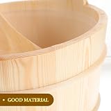 HEALLILY Traditional Wooden Sauna Bucket and Ladle Set White Pine view 4