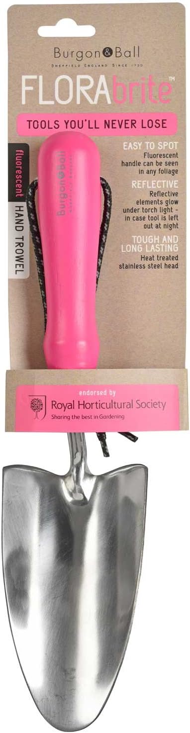 Burgon & Ball FloraBrite Pink Garden Hand Trowel - Ergonomic Design