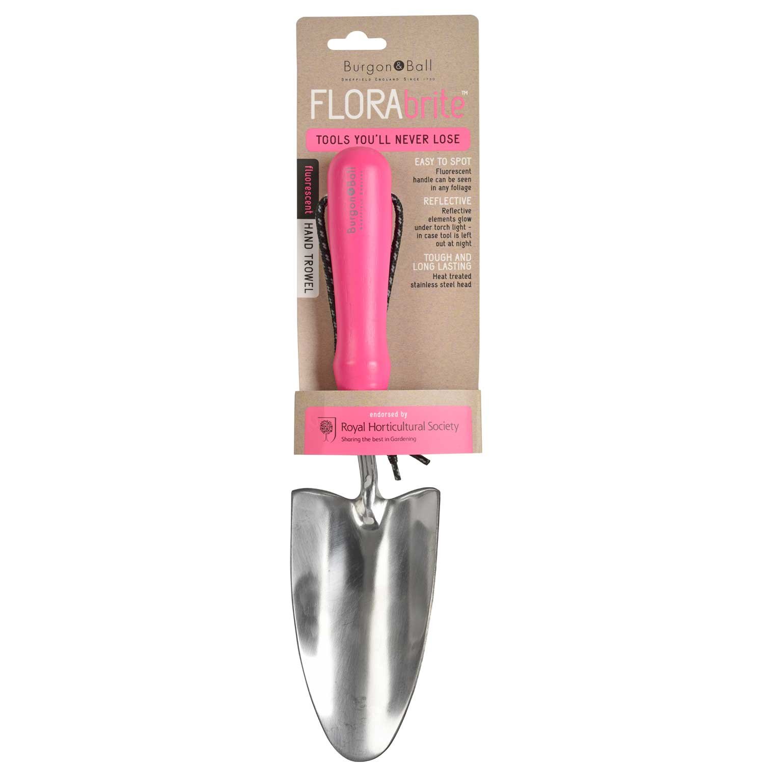 FloraBrite Pink Garden Hand Trowel By Burgon & Ball