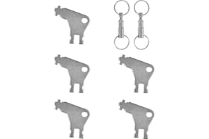 KLIVYA Paper Towel Dispenser Key and Compatible with Georgia Pacific Toilet Paper and Toilet Paper Dispensers,5Pcs Universal Dispenser Key+2 Pack Keychain(Silver)