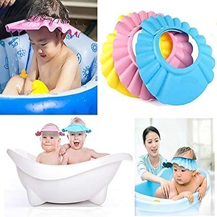 Meshwo Baby Bath Cap Toddler Shampoo Shower Wash Hair Ear Shield Soft Baby Hats Waterproof Wash Hair Shield Multi Color
