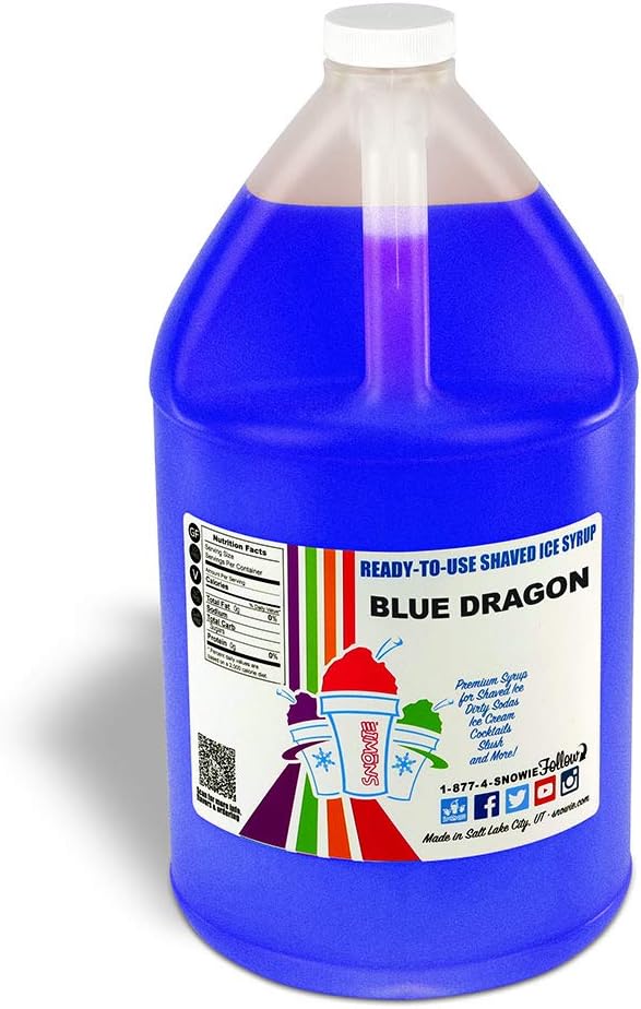 Snowie Shaved Ice Snow Cone Ready to Use Syrup (Blue Dragon)