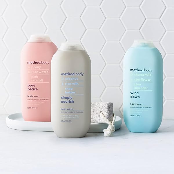 METHOD MOISTURIZING,SOFTENING BODY WASH, WIND DOWN, PARABEN AND PHTHALATE FREE, 18 OZ (PACK OF 1)