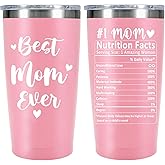 Waldeal Best Mom Ever Travel Tumbler 20 Oz-Gifts for Mom from Daughter Son, Christmas Birthday Gift Ideas for Mothers in Law, Mama, Grandma, Pink