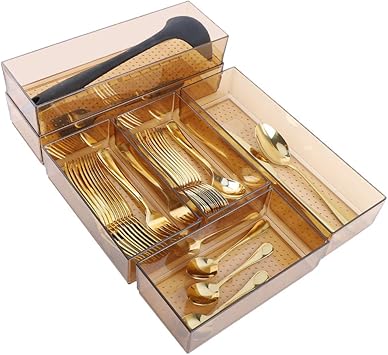 Amazon Com Mebbay 6 Pack Untensil Drawer Organizer Trays