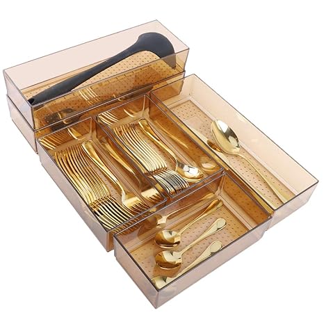 Amazon Com Mebbay 6 Pack Untensil Drawer Organizer Trays