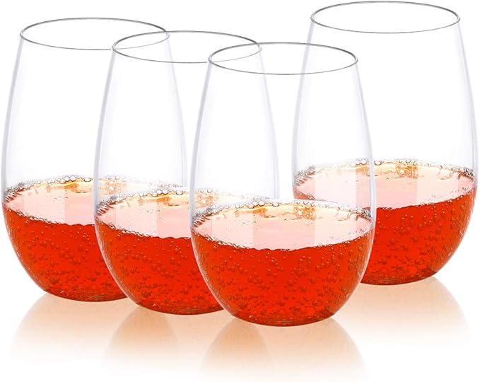 Qhyk 4pcs Weinglaser Unzerbrechlich Bruchfeste Stemless Wein Plastikweinglaser Bpa Frei Wiederverwendbare Plastikbecher Fur Parteien Hochzeiten Outdoor Aktivitaten Freien Crystal Clear 16oz Amazon De Kuche Haushalt