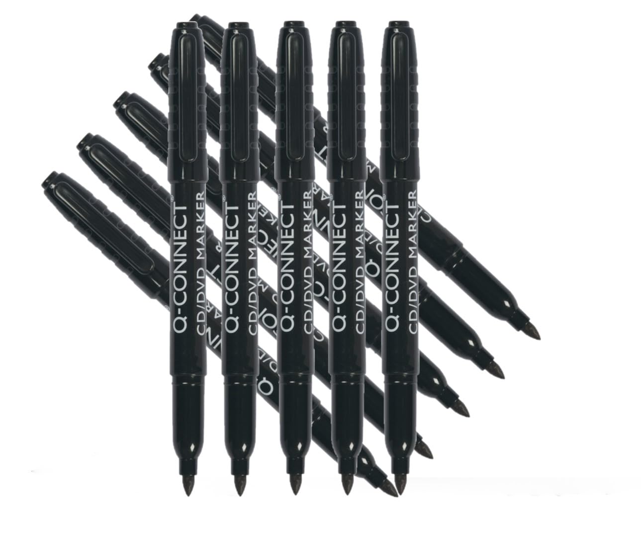 Q-Connect Permanent Marker Fine Bullet Tip KF02300 - Black, Pack of 10