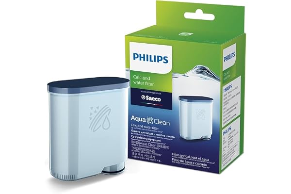 Philips AquaClean Original Calc and Water Filter, No Descaling up to 5,000 cups, Reduces Formation of Limescale, 1 AquaClean