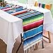 Hokic Mexican Table Runner Fringe Cotton Handwoven Mexican Serape Blanket Table Runner Mexican Fiesta Party Supplies Day of The Dead Party Decorations 14 x 84 Inch