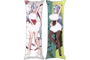 BGHEWRT Dakimakura Anime Genshin Impact Hugging Body Pillow Case, 19""x59"" Throw Pillow Cover, Double-Sided Print Bedding Decorative Pillowcase (Shenhe), FA12K