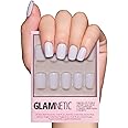 Glamnetic Press On Nails - Lilac Gray | Opaque Pale Light Lilac Gray Short Squoval False Nails, Reusable Stick On Fake Nails with Glue | Salon Quality | 15 Sizes - 30 Nail Kit