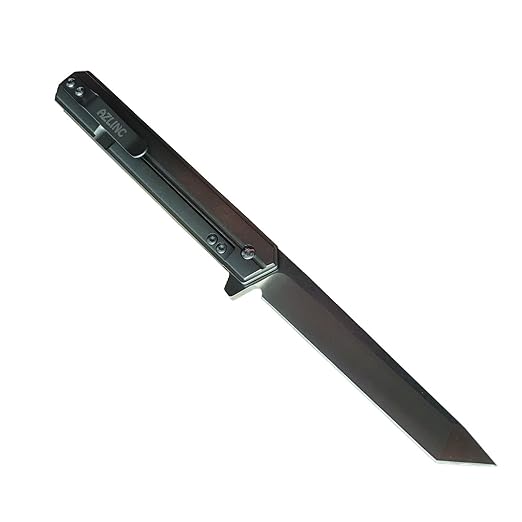 Azlinc Tanto Klappmesser Titan Einhandmesser Outdoor Messer Folder, 9,5 cm Klingenlänge